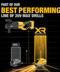 Badass Heavy Duty Cordless Stud And Joist Drill Kit Includes 20V Max Battery And Charger With Anti Rotation Feature showing drill and battery.