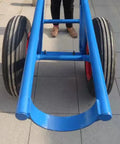 Tough As Nails Heavy Duty Pole Hauler Cart For Concrete Utility Lines and Long Material Transport with robust blue steel frame.