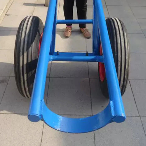 Tough As Nails Heavy Duty Pole Hauler Cart For Concrete Utility Lines and Long Material Transport with robust blue steel frame.