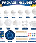 Hands On Solar System Project Kit For Kids Ages 3 To 5 with Foam Planets, Balls, Stars, Sticks, Flags, and Palette