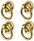 4 Pack Gold Vintage Ring Drawer Pulls With Screws, Round Retro Antique Brass Cabinet Ring Pulls for drawers, dressers, and doors