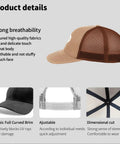 Side view of Low Profile Trucker Cap For Men With Adjustable Buckle Fit Comfortably All Day No Crying On The Yacht Fun Casual Summer Hat featuring breathable mesh and adjustable strap.