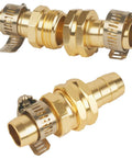 4 Pack Garden Hose Repair Kit With 3/4 Inch And 5/8 Inch Hose Couplers, Aluminum Mender Set, detached view with clamps