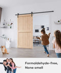 42 Inch By 84 Inch Sliding Barn Door Solid Spruce Slab Interior Door installed in room with kids playing