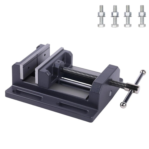 Heavy Duty Beefy 6 Inch Drill Press Vise For Precision Workholding, 30 lb Clamp With Sturdy Jaw, supports secure metalworking setup