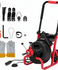100Ft Electric Drain Cleaner Machine With Auto Feed Direction Control Sewer Snake And Heavy Duty Pro Grade Auger included accessories and controls