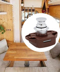 Push Button Latch Lock For RV Cabinet Drawer Door 26mm Diameter Fit 14 To 22 mm Panels Easy Install shown in camper interior