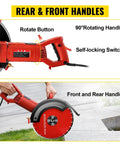 Badass 1800W Electric Concrete Saw Fully Loaded With Killer 14 Inch Diamond Blade Wet Dry Multi Function Circular Saw handles and controls