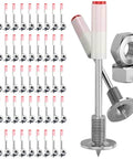 Pro Grade Threaded Concrete Nails With M8 Nut Caps Hardcore Hammer Set fasteners arranged with one highlighted, showcasing heavy-duty design.