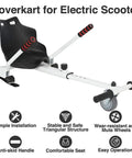 Hoverboard Seat Attachment Go Kart Conversion Kit For Self Balancing Scooters, Adjustable Length Fits 6.5, 8, and 10 Inch Models