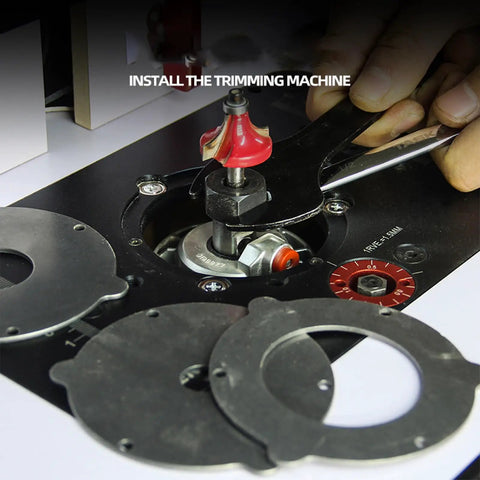 Heavy Duty Electric Router Table Lift System Built With Premium Aluminum Alloy For Grip Tight Stability and Dead Nuts Accurate Fine Tuning On Every Woodworking Bench with router bit adjustment.