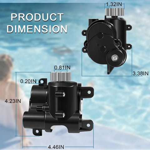 R0837300 Gearbox Assembly Fits Polaris Quattro P40 And Sport Pressure Side Automatic Pool Cleaners Replacement dimensions
