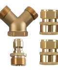 Two Gun Pressure Washer Splitter Tee, Three Eighth Inch Brass Quick Connect Fitting, Convert A Single Washer Into A Dual Gun System