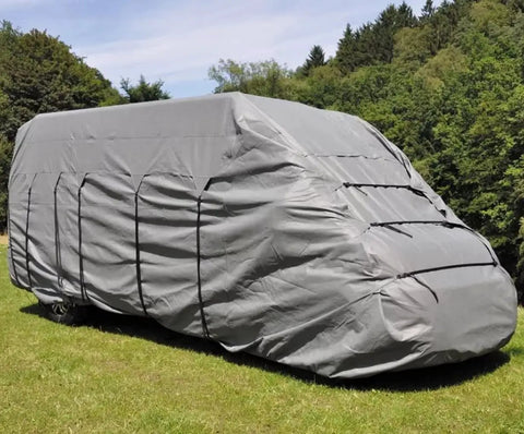 Gray tarp secured with Adjustable 31 Inch Rubber Bungee Cords With Hooks EPDM Heavy Duty Bungee Straps on a van