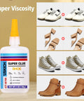 Fast Dry Shoe Repair Glue For Sneakers, Boots, Leather And Soles With Anti Clog Cap, Waterproof Clear Adhesive in 1 oz bottle
