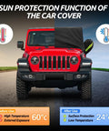 Jeep Wrangler 4 Door Cab Cover 2007-2025 JK JL All Weather Waterproof Cabin Coverage With Driver Door Zipper Windproof Straps