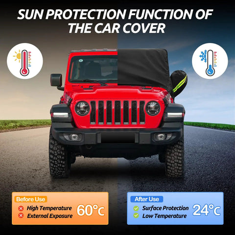Jeep Wrangler 4 Door Cab Cover 2007-2025 JK JL All Weather Waterproof Cabin Coverage With Driver Door Zipper Windproof Straps