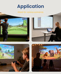 Various uses of Golf Simulator Impact Screen With Triple Layer 3D Air Mesh For HD Visuals Indoor And Outdoor Practice