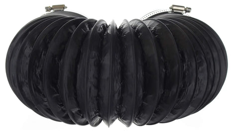 4 Inch Flexible PVC Reinforced Aluminum Dryer Duct 10 Feet For Front Load And Top Load Dryers Black PVC outer layer close-up