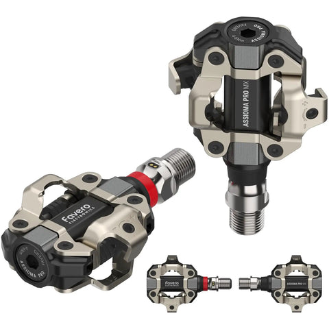 Assioma Pro MX-1 Power Meter Bike Pedals With Power Bank Bundle Left Pedal Sensor, Right Pedal Without Sensor, and SPD Cleats