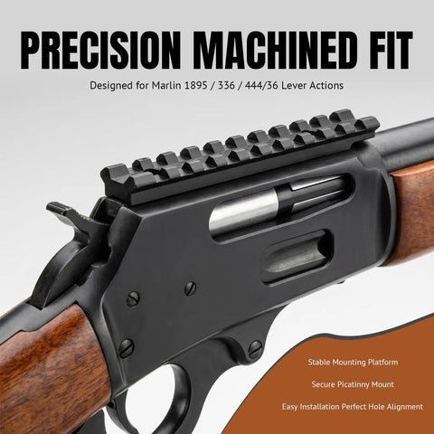 Precision CNC Machined Picatinny Rail Scope Mount For Lever Action Rifles Including Marlin 1895 336 444 Also Fits Henry And Rossi