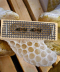 Beekeeping Tool 5 Pack Wooden Cage Queen Cage Beehive Accessory Set With Ventilated Mesh Design held over honeycomb