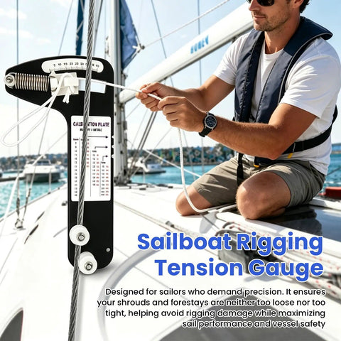 Hands Free Sailboat Rigging Tension Gauge For Standing Rigging And Forestays Reads 2000 Lbs While You Pull on sailboat wire rope