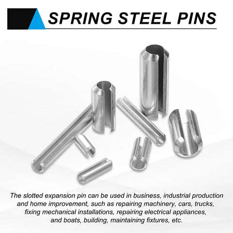 60 Pcs Slotted Split Roll Pins 3.5mm Diameter X 10mm Length Steel Dowels For Quick Secure Fastening displayed against white background