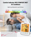 Bluetooth Hygrometer Thermometer With Large Backlit LCD, Indoor Temperature And Humidity Monitor, Ultra Accurate NTC Sensor, Remote Reading Up To 260 Feet, Simple App Sync, white tabletop device