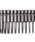 Rock Solid Security Torx Screwdriver Bit Set Featuring Magnetic S2 Steel Star Bits, 12pc assorted sizes for furniture assembly and repairs.