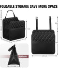 Two Pack Backseat Car Organizer With Cup Holders, Waterproof PU Leather Universal Hanging Car Seat Back Organizer, Foldable