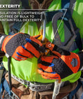 Person wearing High Visibility Waterproof Work Gloves With Thermal Insulation, 3M Thinsulate, Touchscreen Compatible, ProFlex 818WP.