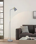 Dope Industrial Floor Lamp With Adjustable Metal Heads in living room, rustic farmhouse style in grey finish