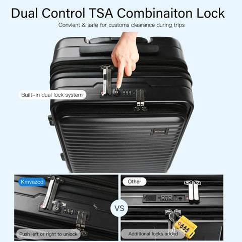Carry On Luggage That Fits Overhead 20 Inch Expandable Hardside Polycarbonate Case with dual control TSA lock