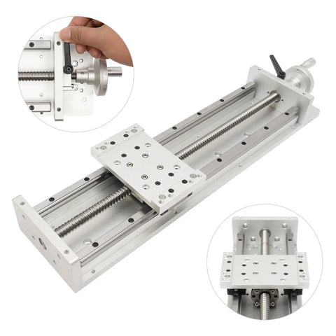 Heavy Duty Manual Sliding Table Crafted From Aviation Aluminum 6061 With 400 Mm Stroke SFU1605 Ball Screw and components for X Y axis tracking.