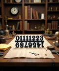 Versatile Black Clock Numerals Kit For Easy DIY Clock Repair And Replacement Includes Arabic And Roman Numerals on a table