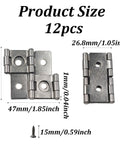Double Acting Hinges 12 Pack, 270 Degree Self Closing Cabinet Hardware, Heavy Duty Silver Door Mounts For Furniture Kitchen Room Dividers Smooth As Butter Action, showing size measurements.