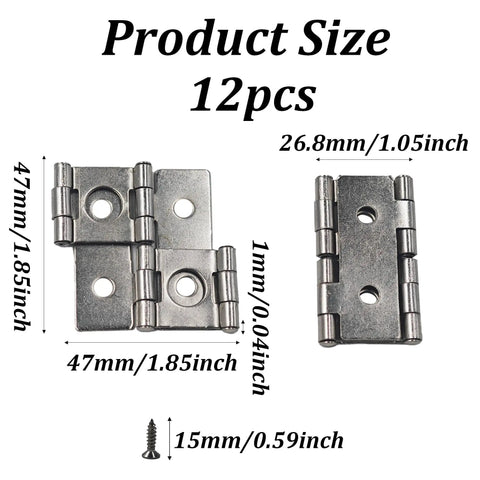 Double Acting Hinges 12 Pack, 270 Degree Self Closing Cabinet Hardware, Heavy Duty Silver Door Mounts For Furniture Kitchen Room Dividers Smooth As Butter Action, showing size measurements.