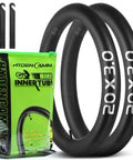 2 Pack Fat Tire Bike Inner Tubes 20x3.0 20x3.3 20x3.5 With Schrader Valve And 2 Tire Levers packaged and two levers