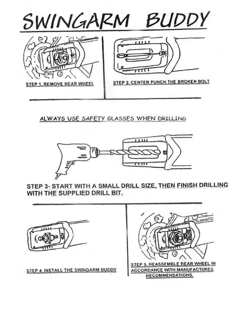 Diagram illustrating KX Chain Adjuster Bolt Repair Kit Fits Kawasaki KX125 KX250 KX500 1988-2021 step-by-step instructions.