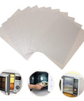 12 Pack Mica Plate Sheets For Microwave Waveguide Covers, Heat Resistant Insulation shown with microwaves and replacement installation