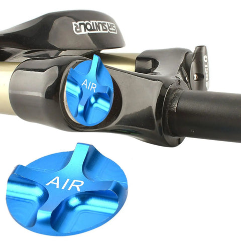 Aluminum Alloy Front Fork Valve Cover For Bike Suspension Airtight Blue Valve Cap Durable Accessory Fits Multiple Forks