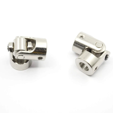 Badass Two Pack Universal Joint Shaft Coupling Set Fits 8mm To 10mm Steel Motor Adapter with heavy-duty electroplated finish.