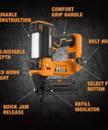 20V Cordless 2-In-1 18-Gauge Nailer And Stapler Tool Only For Quick Build Projects with features highlighted