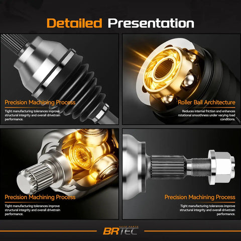 Front CV Axle Shaft Assembly For Ford Escape 2013 To 2019 1.5L 1.6L 2.0L FWD And Lincoln MKZ 2013 2.0L Turbo FWD Front Driver And Passenger Sides Pair Set showing precision-machined CV joints