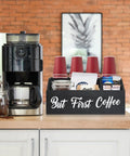 Solid Wood Coffee Station Organizer for Countertop and Bar Setup No Fuss Holder for Coffee Pods Storage Basket Black Finish