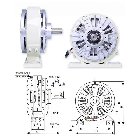 0.6 To 40 Kg Single Axis Magnetic Powder Brake With DC 24V Tension Control And Magnetic Powder Clutch FZ12A-1 FZ25A-1
