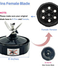 Six Fins Female Blade Replacement Part For Auto IQ Extractor Bottom Blade Compatible With BL450 69 BL451 70 shown