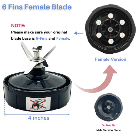6-fin extractor blade from 24 Oz Cups With Lids And 6 Fin Extractor Blade Replacement Kit For Nutri Ninja Auto IQ Blenders Compatible With BL450 70