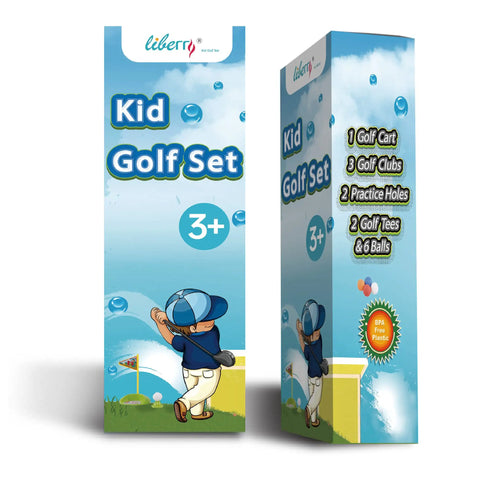 Toddler Golf Club Set With Pull Cart For Little Pros Ages One To Five Includes Super Lightweight Gear And Soft Ball for kids 3+.